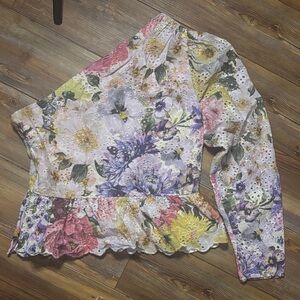 Express Floral One-Shoulder Blouse - Multicolor 12